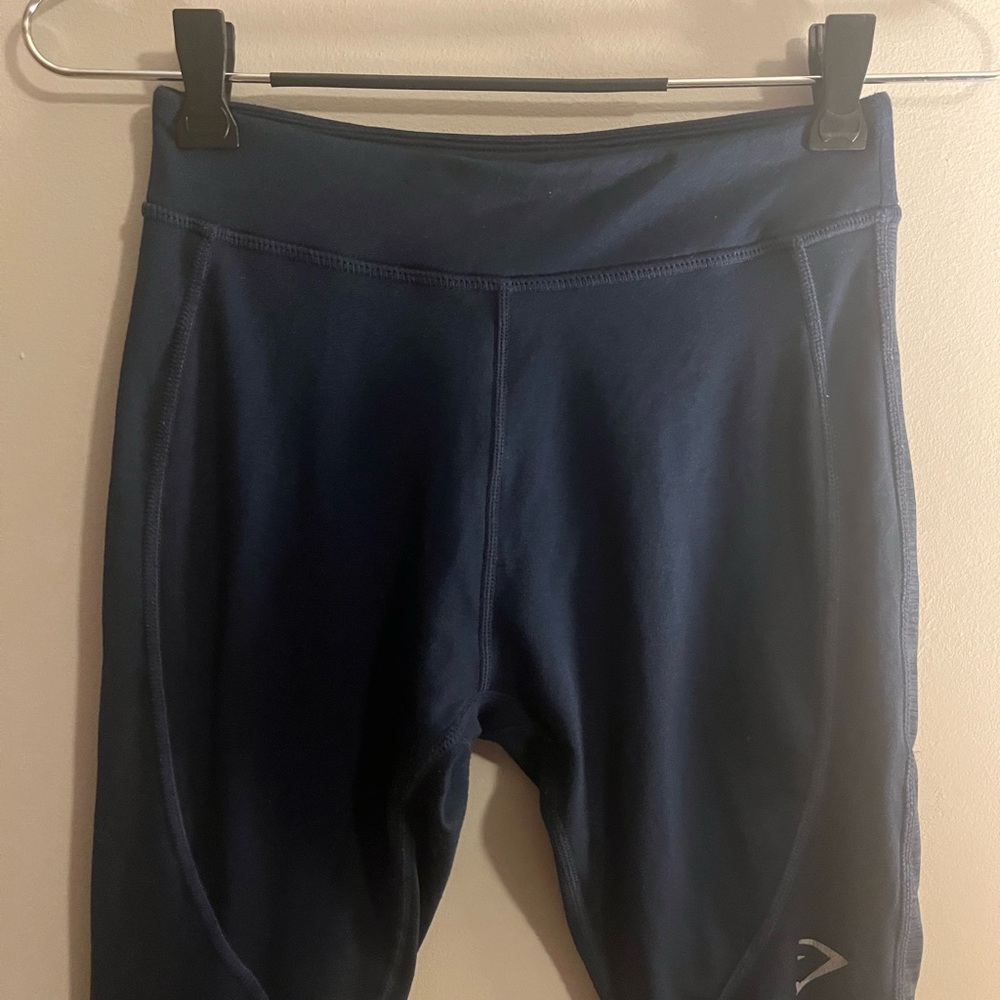 GymShark blue and gray rear zip contour leggings size extra small - Picture 4 of 8
